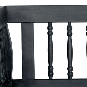 Safavieh BRENTWOOD Elegant Acacia Wood Bench with Silver Accents for Outdoor Spaces and Timeless Style Dark Slate Gray PAT6732K