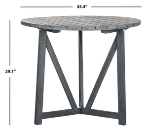 Safavieh CLOVERDALE Round Outdoor Table – Elegant Acacia Wood Design for Alfresco Dining & Entertaining Ash Grey PAT6733B