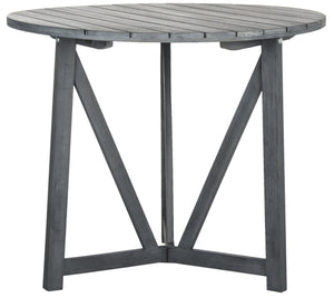 Safavieh CLOVERDALE Round Outdoor Table – Elegant Acacia Wood Design for Alfresco Dining & Entertaining Ash Grey PAT6733B
