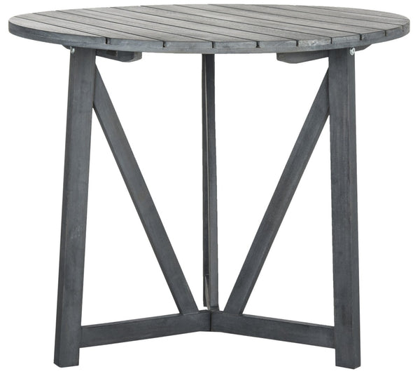 Safavieh CLOVERDALE Round Outdoor Table – Elegant Acacia Wood Design for Alfresco Dining & Entertaining Ash Grey PAT6733B