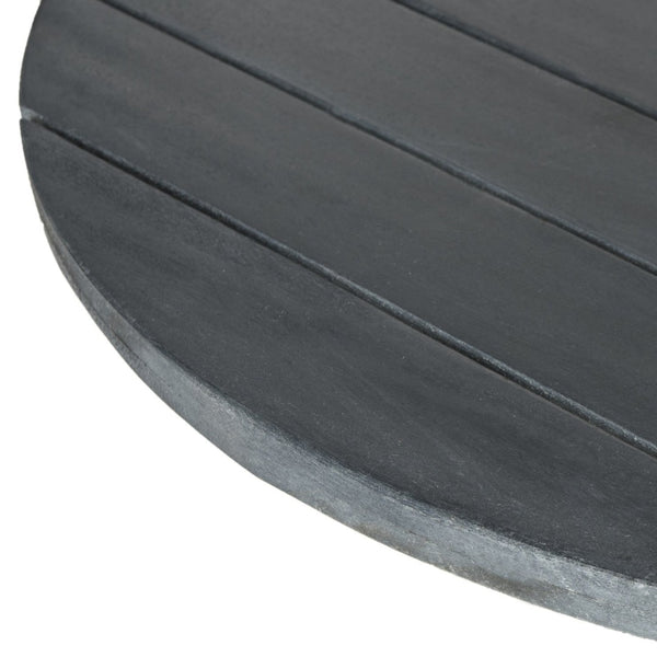 Safavieh ARCATA Round Outdoor Dining Table – Elegant Acacia Wood with Silver Metal Accents for Patios & Decks Ash Grey PAT6735B