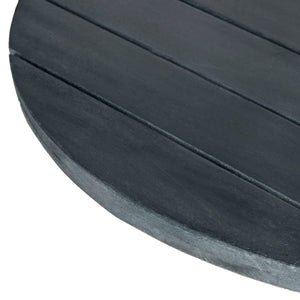 Safavieh ARCATA Round Outdoor Dining Table – Elegant Acacia Wood with Silver Metal Accents for Patios & Decks Dark Slate Gray PAT6735K