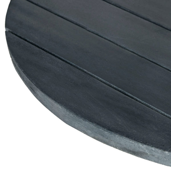 Safavieh ARCATA Round Outdoor Dining Table – Elegant Acacia Wood with Silver Metal Accents for Patios & Decks Dark Slate Gray PAT6735K