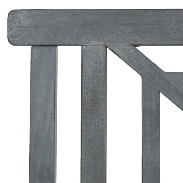 Safavieh DEL MAR 3-Seat Bench - Modern Outdoor Furniture with Plush Cushion for Relaxed Patio Elegance Ash Grey / Beige PAT6737B