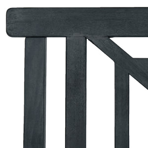 Safavieh DEL MAR 3-Seat Bench - Modern Outdoor Furniture with Plush Cushion for Relaxed Patio Elegance Dark Slate Gray / Beige PAT6737K