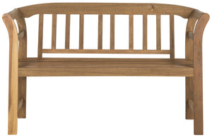 Safavieh PORTERVILLE Two-Seat Outdoor Bench - Stylish Acacia Wood Design for Patios and Gardens Natural PAT6742A