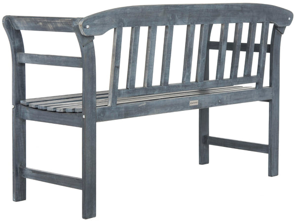 Safavieh PORTERVILLE Two-Seat Outdoor Bench - Stylish Acacia Wood Design for Patios and Gardens Ash Grey PAT6742B