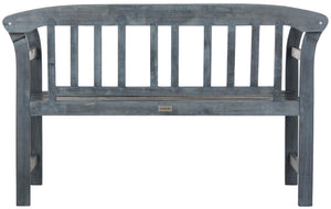 Safavieh PORTERVILLE Two-Seat Outdoor Bench - Stylish Acacia Wood Design for Patios and Gardens Ash Grey PAT6742B