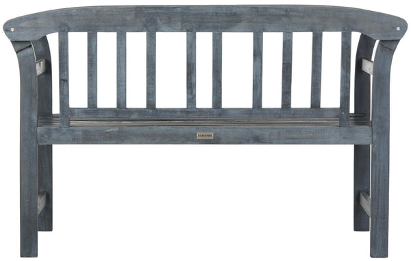 Safavieh PORTERVILLE Two-Seat Outdoor Bench - Stylish Acacia Wood Design for Patios and Gardens Ash Grey PAT6742B