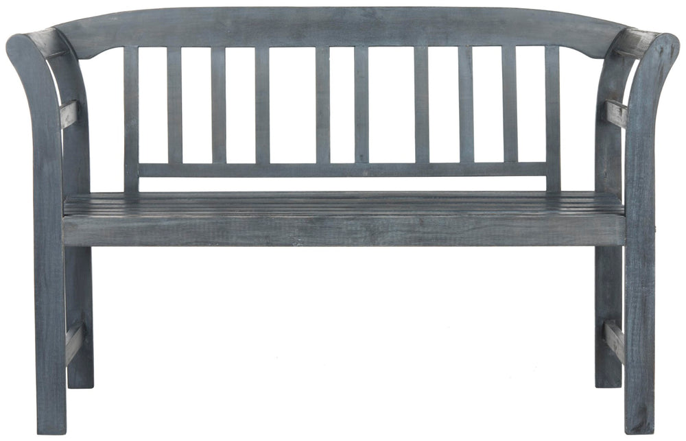 Safavieh PORTERVILLE Two-Seat Outdoor Bench - Stylish Acacia Wood Design for Patios and Gardens Ash Grey PAT6742B
