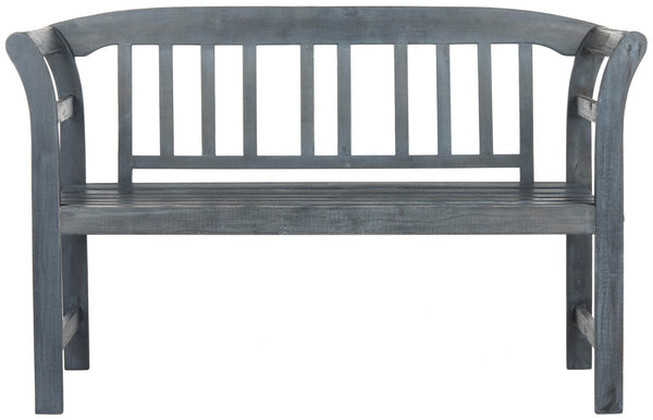Safavieh PORTERVILLE Two-Seat Outdoor Bench - Stylish Acacia Wood Design for Patios and Gardens Ash Grey PAT6742B