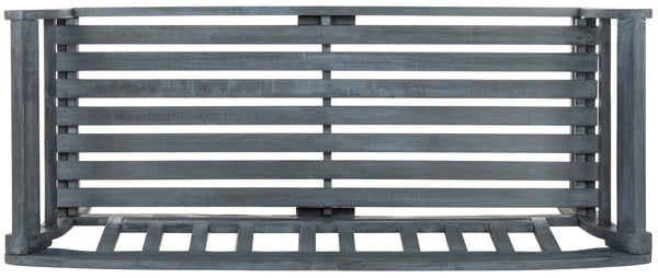 Safavieh PORTERVILLE Two-Seat Outdoor Bench - Stylish Acacia Wood Design for Patios and Gardens Ash Grey PAT6742B