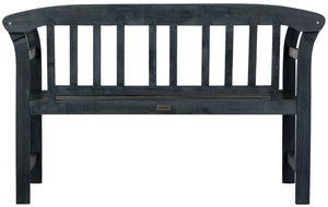Safavieh PORTERVILLE Two-Seat Outdoor Bench - Stylish Acacia Wood Design for Patios and Gardens Dark Slate Gray PAT6742K
