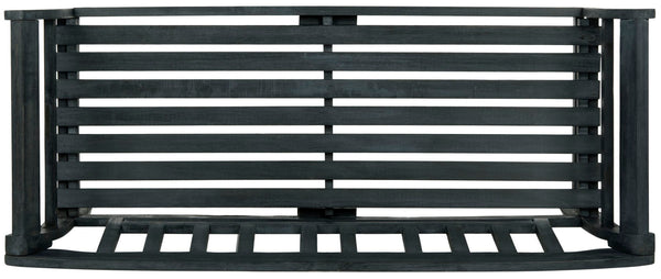 Safavieh PORTERVILLE Two-Seat Outdoor Bench - Stylish Acacia Wood Design for Patios and Gardens Dark Slate Gray PAT6742K