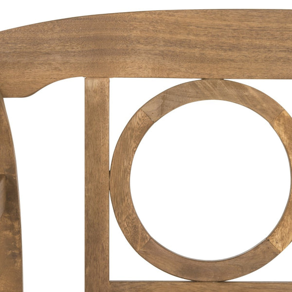 Safavieh MOORPARK 2 Seat Bench – Modern Outdoor Seating with Chic Curves and Silver Accents for Stylish Patios Natural PAT6743A