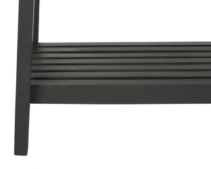 Safavieh MAYER Elegant Two-Seat Acacia Wood Bench with Under-Seat Storage for Stylish Outdoor Spaces Black PAT6744A