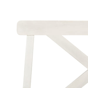 Safavieh MAYER Elegant Two-Seat Acacia Wood Bench with Under-Seat Storage for Stylish Outdoor Spaces White PAT6744B