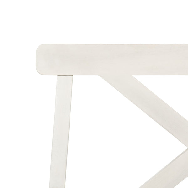 Safavieh MAYER Elegant Two-Seat Acacia Wood Bench with Under-Seat Storage for Stylish Outdoor Spaces White PAT6744B