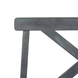 Safavieh MAYER Elegant Two-Seat Acacia Wood Bench with Under-Seat Storage for Stylish Outdoor Spaces Dark Slate Gray PAT6744C
