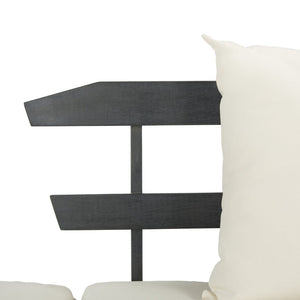 Safavieh TANDRA Elegant Outdoor Daybed with Plush Cushions – Perfect for Relaxation and Stylish Entertaining Dark Slate Gray / Beige PAT6745A