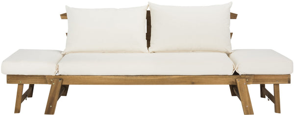 Safavieh TANDRA Elegant Outdoor Daybed with Plush Cushions – Perfect for Relaxation and Stylish Entertaining Natural / Beige PAT6745B