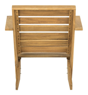 Safavieh LANTY Adirondack Chair - Contemporary Comfort with Sustainable Acacia Wood for Outdoor Relaxation Natural PAT6746A