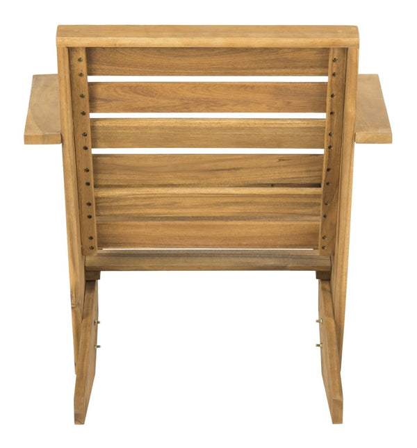 Safavieh LANTY Adirondack Chair - Contemporary Comfort with Sustainable Acacia Wood for Outdoor Relaxation Natural PAT6746A