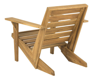 Safavieh LANTY Adirondack Chair - Contemporary Comfort with Sustainable Acacia Wood for Outdoor Relaxation Natural PAT6746A