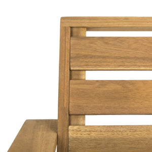 Safavieh LANTY Adirondack Chair - Contemporary Comfort with Sustainable Acacia Wood for Outdoor Relaxation Natural PAT6746A