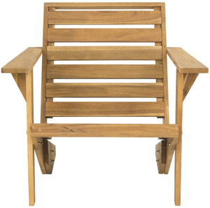 Safavieh LANTY Adirondack Chair - Contemporary Comfort with Sustainable Acacia Wood for Outdoor Relaxation Natural PAT6746A
