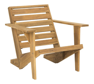 Safavieh LANTY Adirondack Chair - Contemporary Comfort with Sustainable Acacia Wood for Outdoor Relaxation Natural PAT6746A