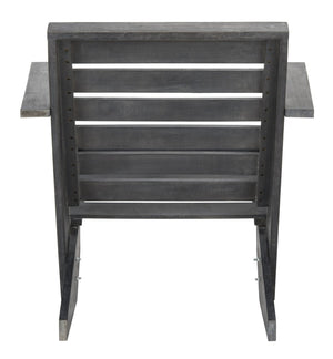 Safavieh LANTY Adirondack Chair - Contemporary Comfort with Sustainable Acacia Wood for Outdoor Relaxation Dark Slate Gray PAT6746B
