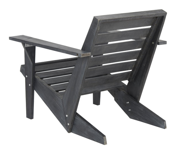 Safavieh LANTY Adirondack Chair - Contemporary Comfort with Sustainable Acacia Wood for Outdoor Relaxation Dark Slate Gray PAT6746B
