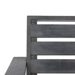 Safavieh LANTY Adirondack Chair - Contemporary Comfort with Sustainable Acacia Wood for Outdoor Relaxation Dark Slate Gray PAT6746B