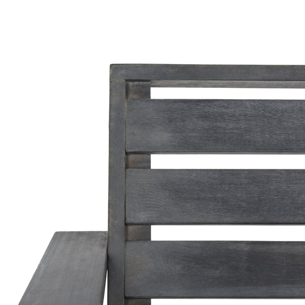 Safavieh LANTY Adirondack Chair - Contemporary Comfort with Sustainable Acacia Wood for Outdoor Relaxation Dark Slate Gray PAT6746B