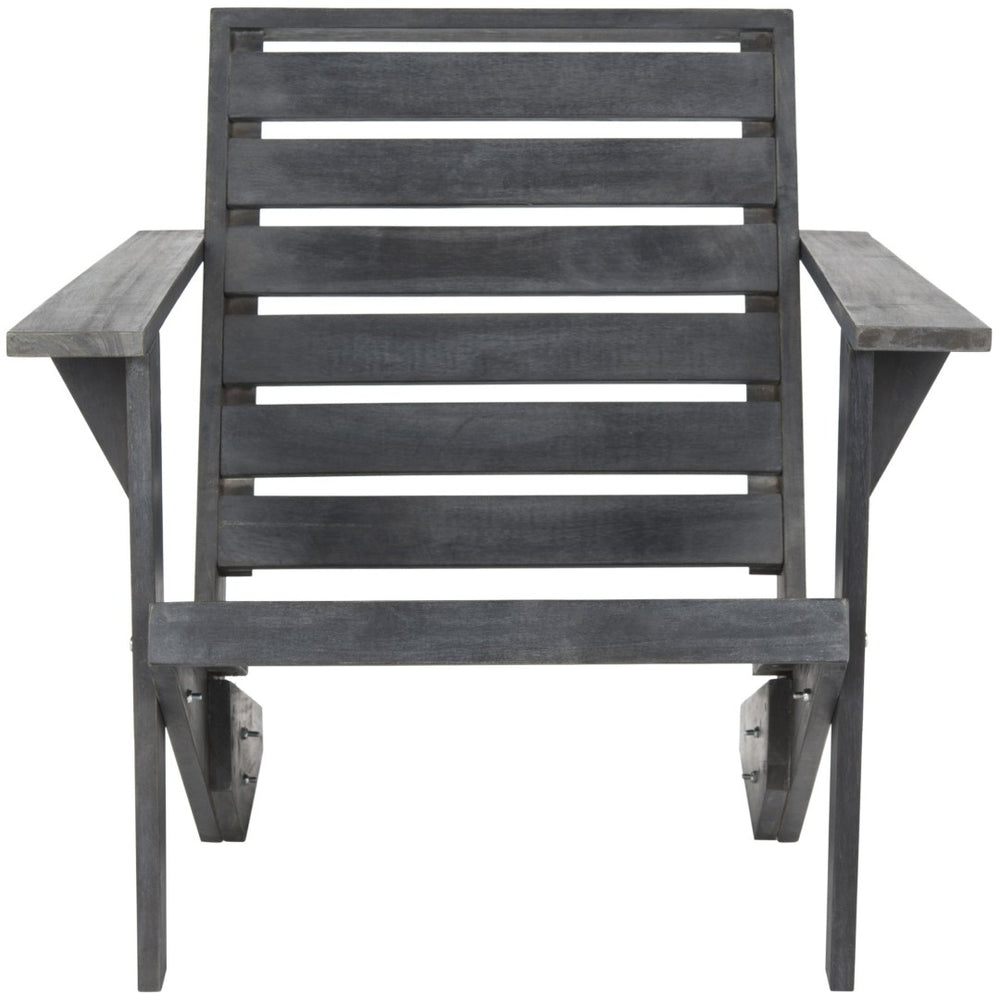 Safavieh LANTY Adirondack Chair - Contemporary Comfort with Sustainable Acacia Wood for Outdoor Relaxation Dark Slate Gray PAT6746B