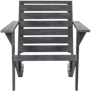 Safavieh LANTY Adirondack Chair - Contemporary Comfort with Sustainable Acacia Wood for Outdoor Relaxation Dark Slate Gray PAT6746B