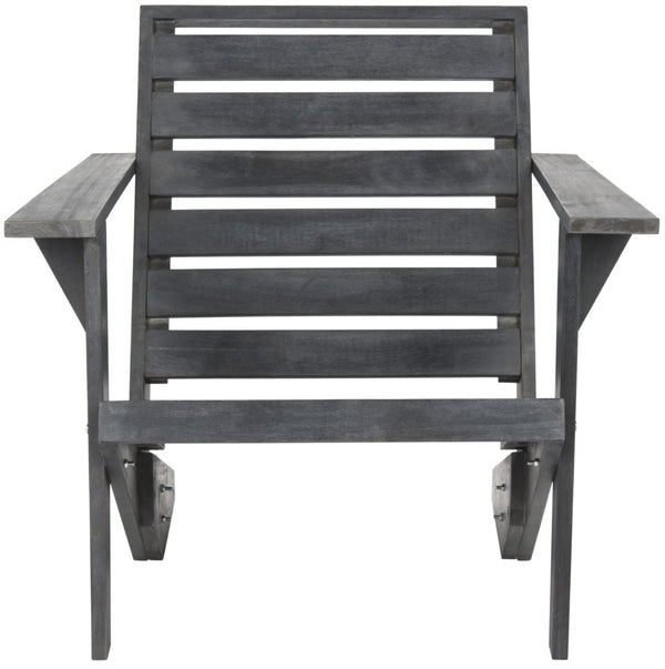 Safavieh LANTY Adirondack Chair - Contemporary Comfort with Sustainable Acacia Wood for Outdoor Relaxation Dark Slate Gray PAT6746B