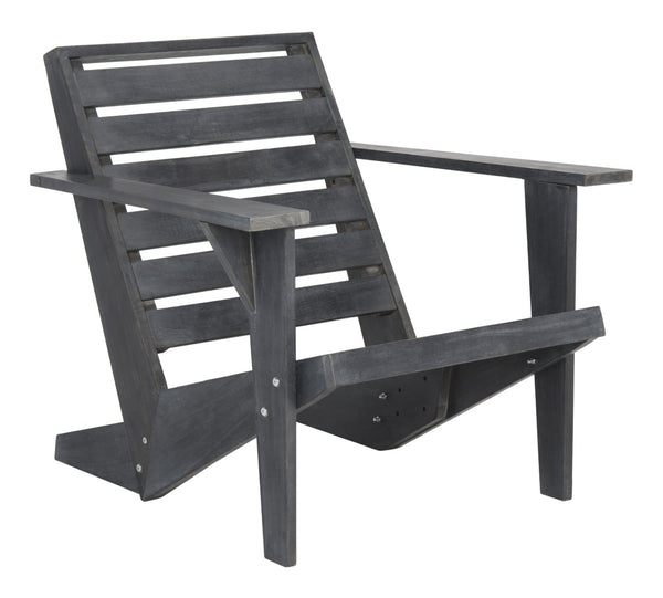 Safavieh LANTY Adirondack Chair - Contemporary Comfort with Sustainable Acacia Wood for Outdoor Relaxation Dark Slate Gray PAT6746B