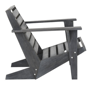 Safavieh LANTY Adirondack Chair - Contemporary Comfort with Sustainable Acacia Wood for Outdoor Relaxation Dark Slate Gray PAT6746B