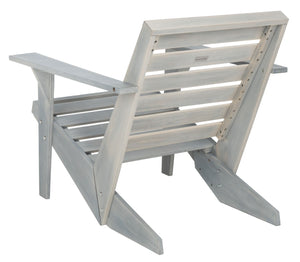 Safavieh LANTY Adirondack Chair - Contemporary Comfort with Sustainable Acacia Wood for Outdoor Relaxation Ash Grey PAT6746D