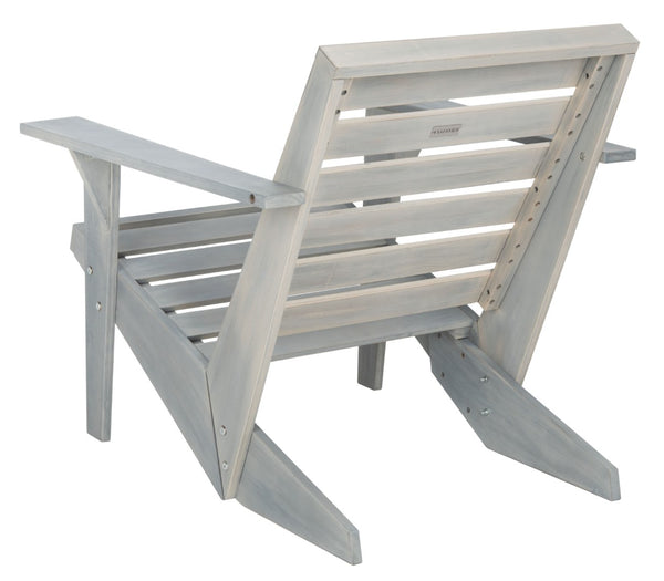 Safavieh LANTY Adirondack Chair - Contemporary Comfort with Sustainable Acacia Wood for Outdoor Relaxation Ash Grey PAT6746D