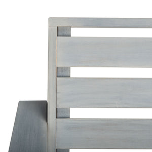 Safavieh LANTY Adirondack Chair - Contemporary Comfort with Sustainable Acacia Wood for Outdoor Relaxation Ash Grey PAT6746D