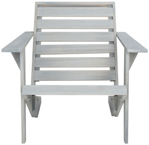 Safavieh LANTY Adirondack Chair - Contemporary Comfort with Sustainable Acacia Wood for Outdoor Relaxation Ash Grey PAT6746D