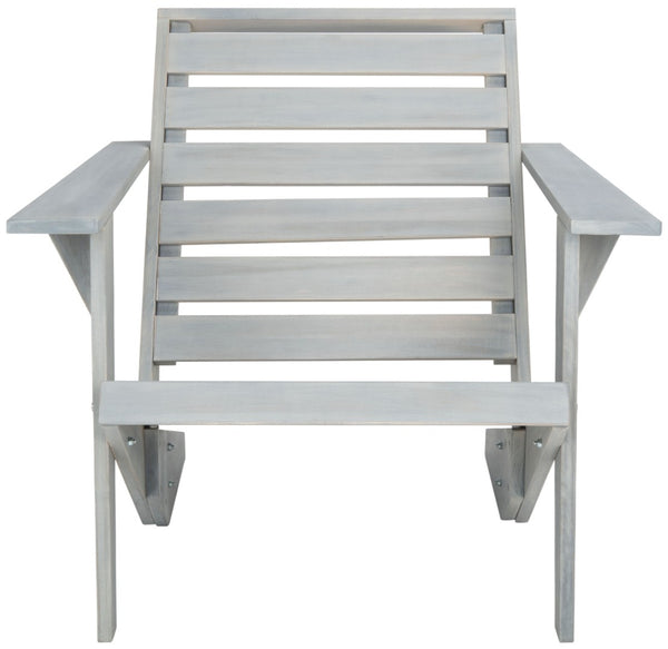 Safavieh LANTY Adirondack Chair - Contemporary Comfort with Sustainable Acacia Wood for Outdoor Relaxation Ash Grey PAT6746D