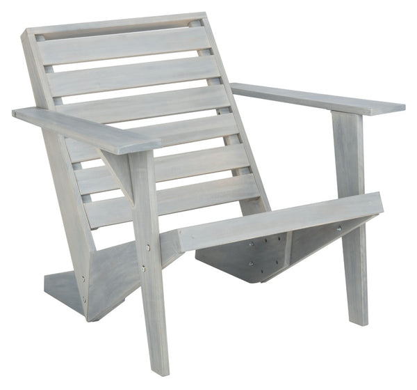 Safavieh LANTY Adirondack Chair - Contemporary Comfort with Sustainable Acacia Wood for Outdoor Relaxation Ash Grey PAT6746D