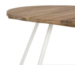 Safavieh HENDERSON 3-Piece Outdoor Coffee Table Set – Stylish Natural Wood & White Metal for Modern Patios PAT6747A
