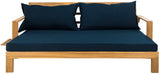 Safavieh Hammett Double Sun Lounger With Pullout Table Natural/Navy PAT6748B