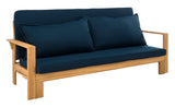 Safavieh Hammett Double Sun Lounger With Pullout Table Natural/Navy PAT6748B