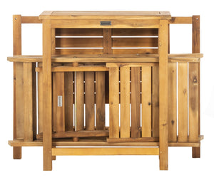 Safavieh GALLO Outdoor Bistro Set - Elegant Two-Piece Patio Furniture for Charming Balcony Dining Spaces Natural PAT6751A